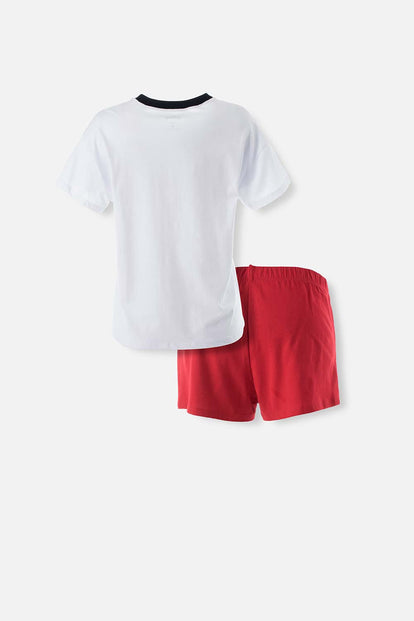  PIJAMA DE MICKEY MOUSE PANTALÓN CORTO BLANCO Y ROJO PARA MUJER