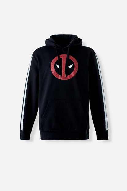  POLERONES DE DEADPOOL CERRADO CON CAPUCHA NEGRO PARA HOMBRE