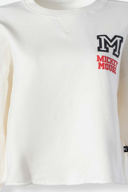  POLERON DE MICKEY MOUSE MARFIL CERRADO PARA MUJER