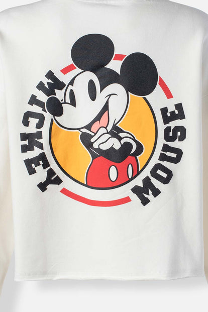  POLERON DE MICKEY MOUSE MARFIL CERRADO PARA MUJER