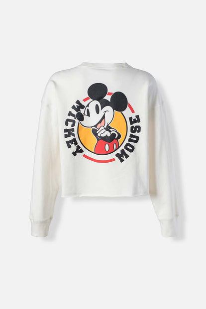  POLERON DE MICKEY MOUSE MARFIL CERRADO PARA MUJER
