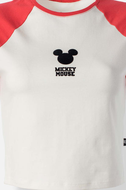  POLERA DE MICKEY MOUSE CROP TOP PARA MUJER