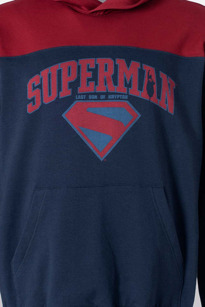  POLERONES DE SUPERMAN AZUL Y ROJO CON CAPUCHA PARA HOMBRE