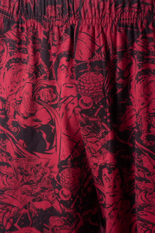Card slide image -  PIJAMA DE SUPERMAN DE PANTALÓN CORTO GRIS Y ROJO PARA HOMBRE
