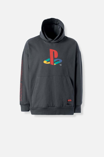  POLERON DE PLAY STATION CERRADO GRIS PARA HOMBRE