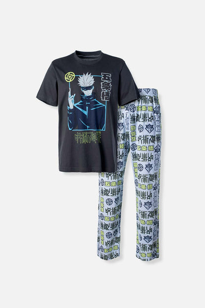  PIJAMA DE JUJUTSU KAISEN DE PANTALON LARGO PARA HOMBRE