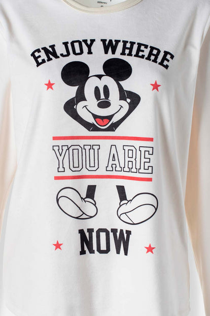  PIJAMA DE MICKEY MOUSE CON PANTALON LARGO PARA MUJER