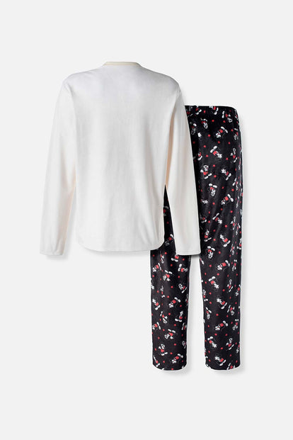  PIJAMA DE MICKEY MOUSE CON PANTALON LARGO PARA MUJER
