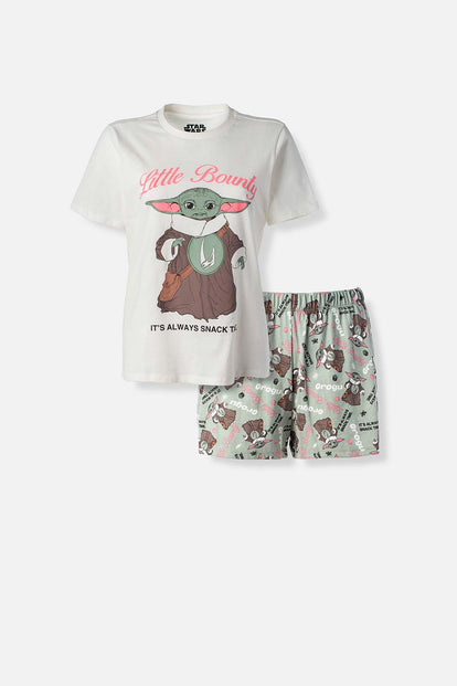  PIJAMA DE MANDALORIAN CON PANTALON CORTO PARA MUJER