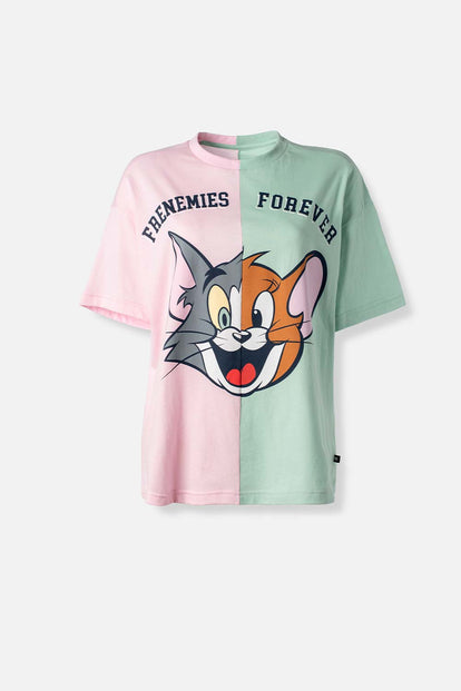  POLERA DE TOM Y JERRY REGULAR FIT PARA MUJER