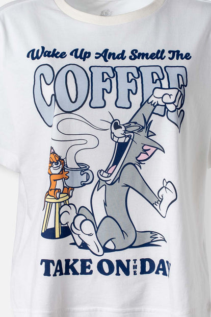  PIJAMA DE TOM Y JERRY CON PANTALON LARGO PARA MUJER