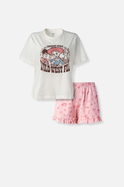 Card slide image -  PIJAMA DE TOY STORY CON PANTALON CORTO PARA MUJER