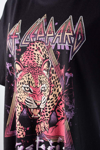  POLERA DE DEF LEPPARD RELAX FIT PARA MUJER