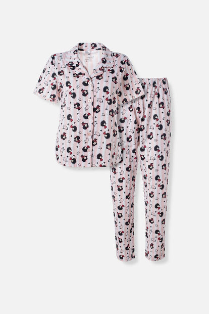  PIJAMA DE MAFALDA MANGA CORTA ROSADA PARA MUJER