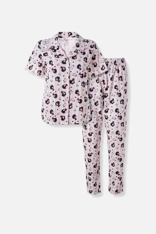 Card slide image -  PIJAMA DE MAFALDA MANGA CORTA ROSADA PARA MUJER
