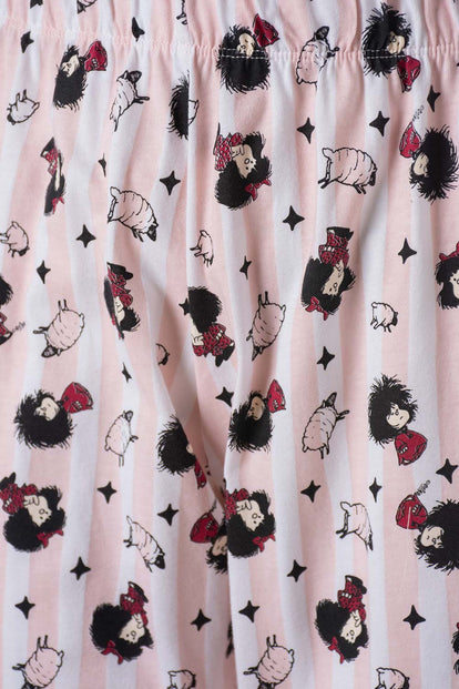  PIJAMA DE MAFALDA MANGA CORTA ROSADA PARA MUJER
