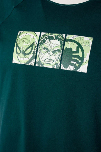  POLERA DE SPIDERMAN VERDE REGULAR FIT PARA HOMBRE