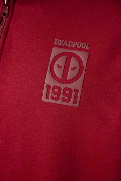  POLERÓN DE DEADPOOL CON CAPUCHA Y CIERRE PARA HOMBRE