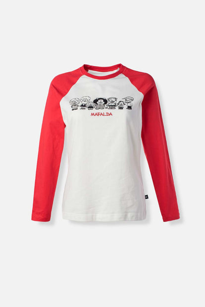  CAMISETA DE MAFALDA REGULAR FIT MANGA LARGA PARA MUJER