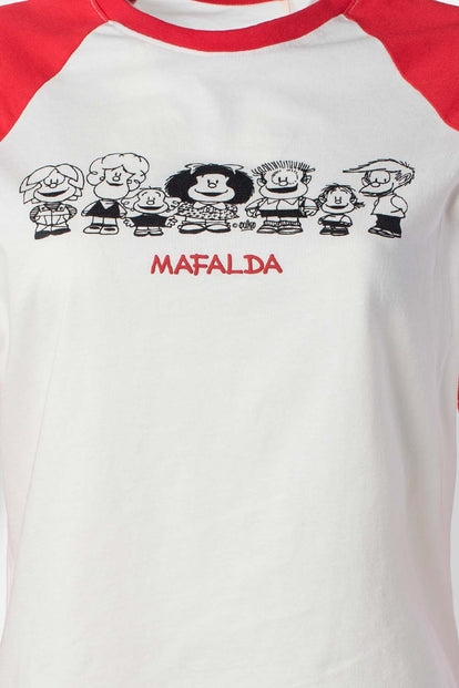  CAMISETA DE MAFALDA REGULAR FIT MANGA LARGA PARA MUJER