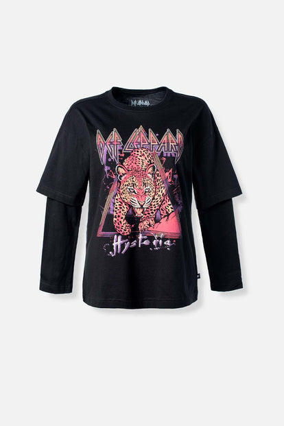  POLERA DE DEF LEPPARD RELAX FIT PARA MUJER