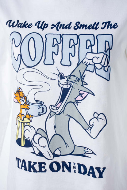  PIJAMA DE TOM Y JERRY MANGA LARGA PARA MUJER