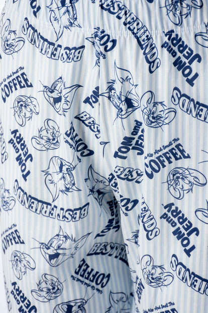  PIJAMA DE TOM Y JERRY MANGA LARGA PARA MUJER