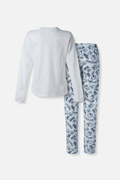  PIJAMA DE TOM Y JERRY MANGA LARGA PARA MUJER