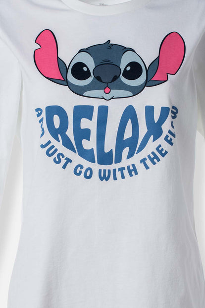  PIJAMA DE LILO Y STITCH MANGA LARGA PARA MUJER