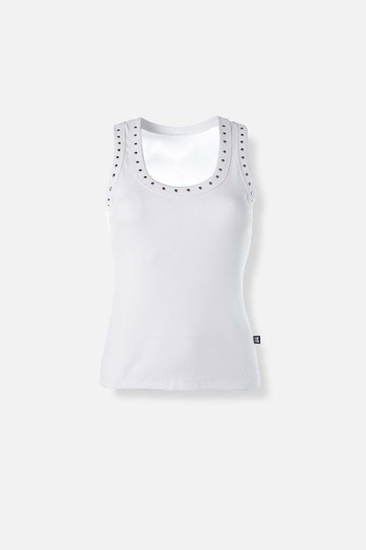  POLERA DE MOVIES BLANCA SLIM FIT PARA MUJER