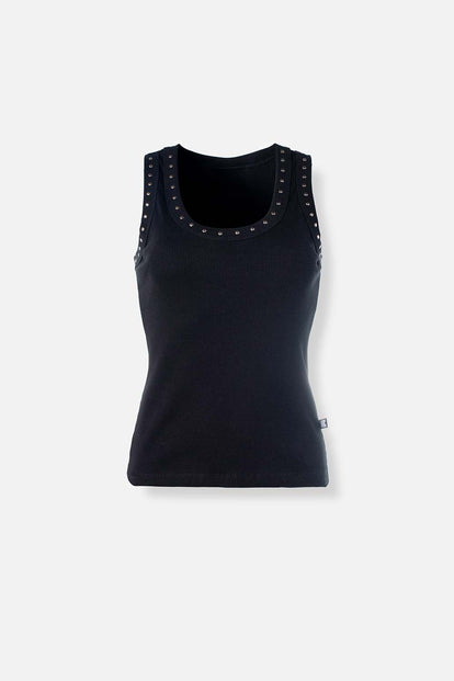  POLERA DE MOVIES NEGRA SLIM FIT PARA MUJER