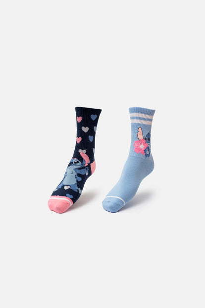  PACK X2 MEDIAS LARGAS DE LILO & STITCH PARA MUJER